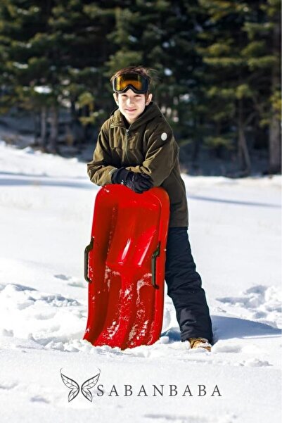 Saban Kırmızı, Frenli Kar Kızağı - Plastik Kızak