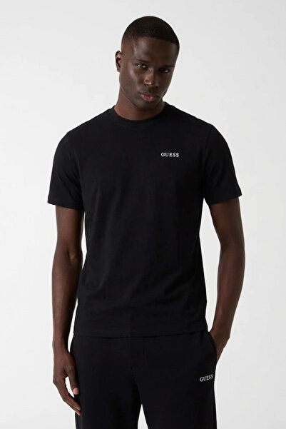 Guess Marzio Crew Neck Short Sleeve Men's Black T-Shirt Z6Ri17I3Z14-Jblk