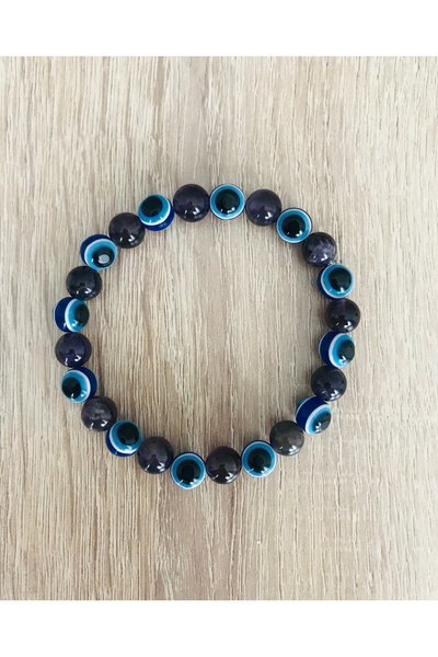 MK tasarım Nazar Energy Bracelet - Real Amethyst Stone Mkt.1.101.50- the Ston...