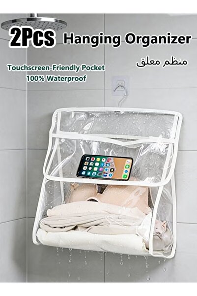 Generic 2Pcs Bathroom Storage Bags Transparent Hanging Toiletry Bag Hanging O...