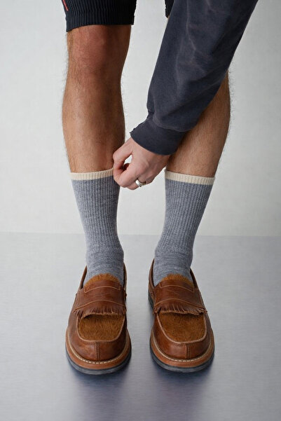 Katia&Bony جوارب رجالية أساسية باللون الرمادي