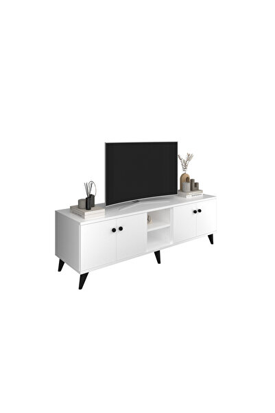 Dienni Simple Tv Ünitesi 3 Raflı 4 Kapaklı 150x44x48 BEYAZ