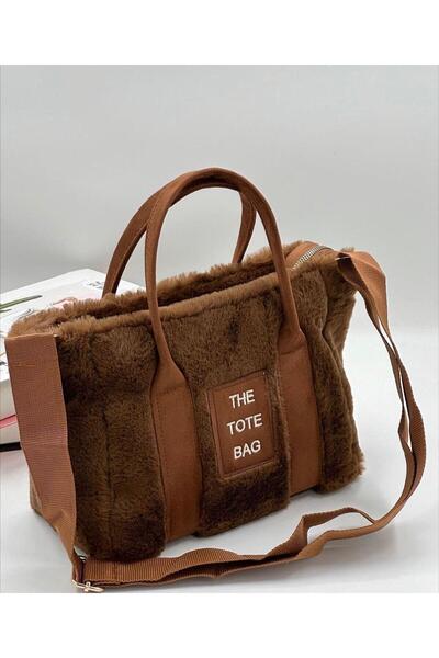 Zealous Women's Column Strap Fur Plush Crossbody Bag