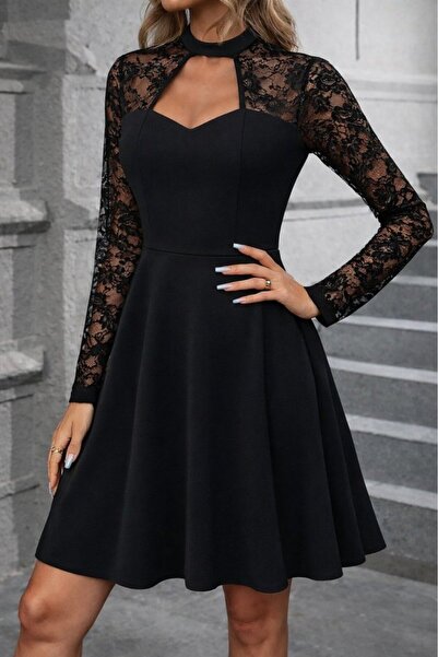 Femella Women Fashion Γυναικείο μακρυμάνικο φόρεμα με ρουτσέ εισαγόμενο κρεπ ...