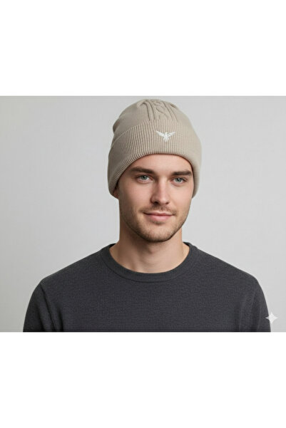 NSRKNİTWEAR Premium Hair Weave Pattern Embroidered Logo Unisex Beanie