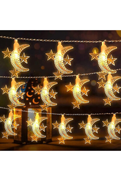 Yoawllty أضواء رمضانية دافئة بيضاء، سلسلة أضواء ستارة - 10 أمتار، 80 مصباح LE...
