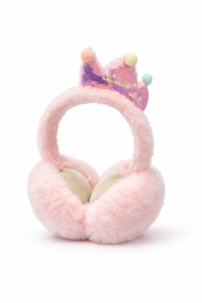 Beksy Accessory Kız Çocuk Taçlı Peluş Kulaklık – Kışlık Kulak Koruyucu, Yumuş...