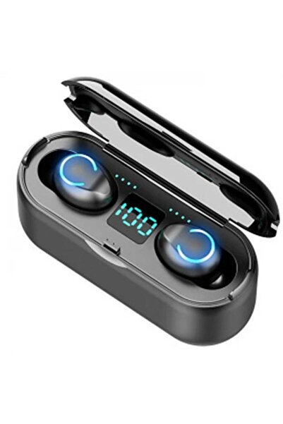 OEM Casti Wireless F9, Bluetooth 5.0, Touch Control, PowerBank Cu Afisaj