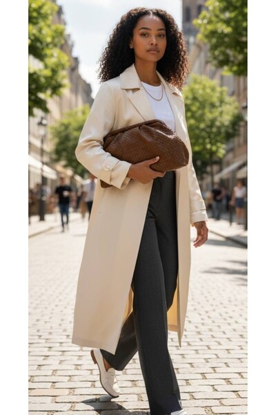 eflanmoda Model Botega cu închidere magnetică și model tricotat, portofoliu p...