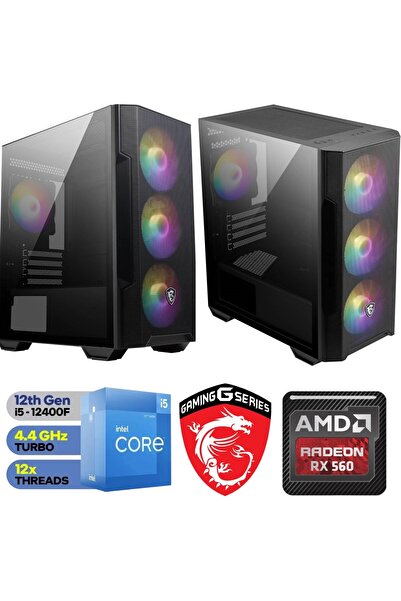 MSI Şafak-Gaming|RX560 4GB| İ5 12400F|32GB DDR4|500GB M.2 SSD | WİN11PRO| MAS...