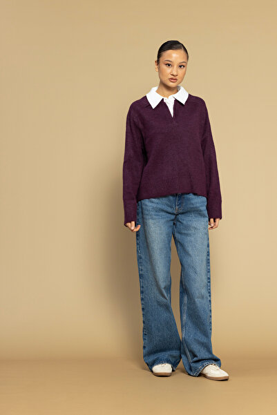 Nisan Shirt Detail Knitwear Pullover