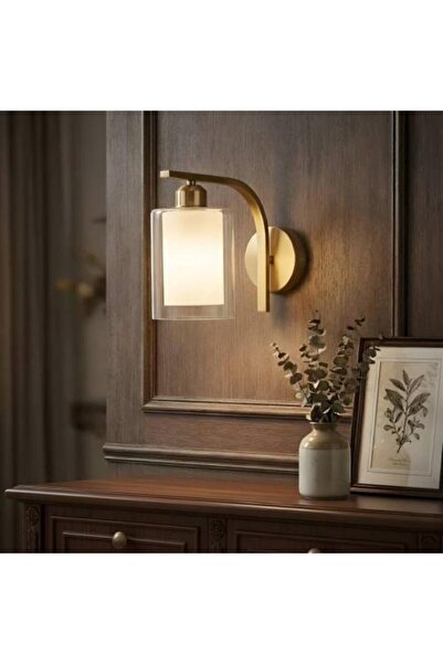 AKSEPT Modern Golden Wall Sconce with Glass Cover