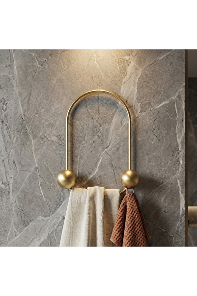 MOİRA Altın Gold,Dekoratif Metal Duvar Askısı Modern Tasarım Antre Banyo Hol ...