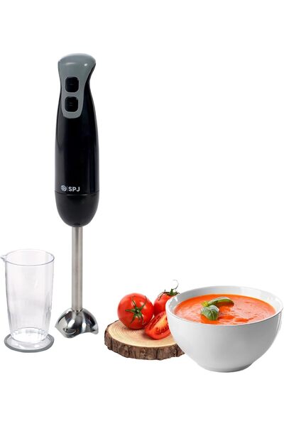 SPJ Hand Blender 200W with 600ml Cup | Powerful 2-Speed Control, Stainless St...