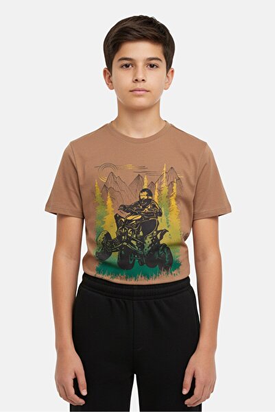 The Children's Place Kids Boy Short Sleeve Graphic Print T-Shirt, Brown