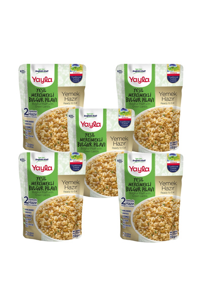 Yayla Yemek Hazır Yeşil Mercimekli Bulgur Pilavı 250 gr x5