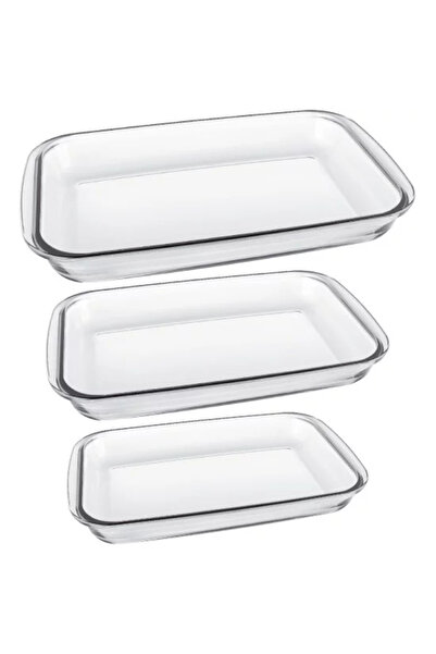 mijotex Rectangular Glass Tray Set. 3 Pieces. / MS-3