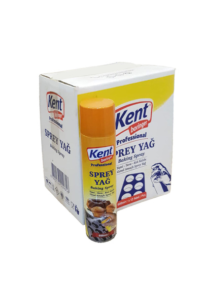 Kent Boringer Sprey Yağ 600 ml X 12 Adet Yapışmaz Tava Yağı (Kolisiyle)