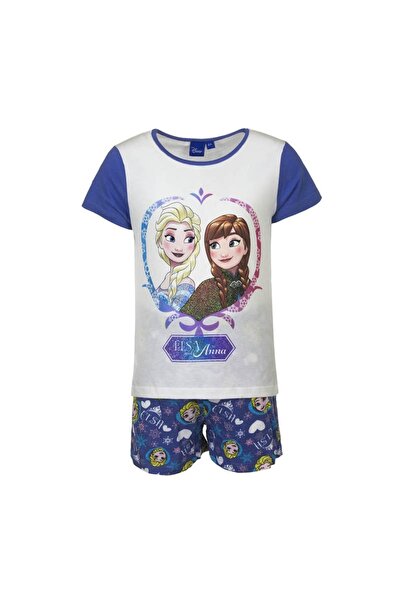 Frozen Set pijama fete: tricou si pantaloni scurti