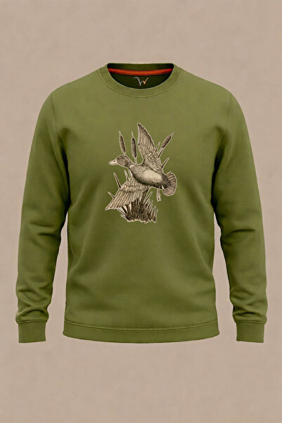 WİDİ Hunting Hunting Duck Hunt cu imprimeu Regular Fit 3 firey Winter Swea tr...