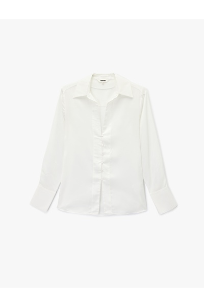 Koton Γυναικείο μακρυμάνικο μπλουζάκι 6WAK60137PW ECRU