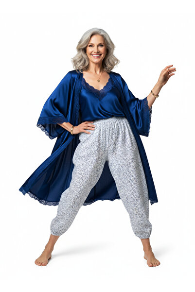 Oppland Kadın Kışlık Kadın Anne içlik Pijama Altı Çiçekli %100 Pamuk içi Mifl...