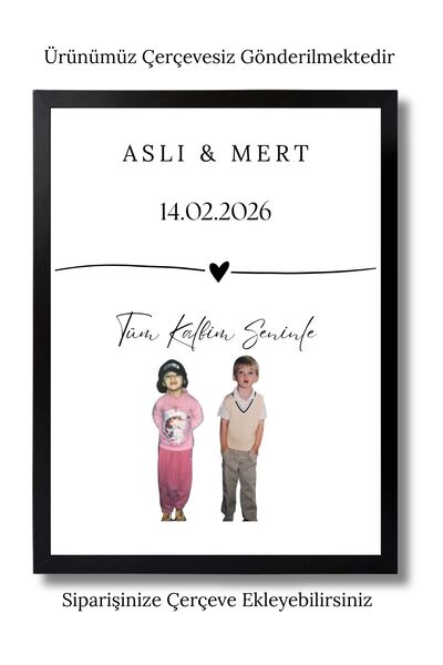 POSTER Kişiye Özel Fotoğraf Birleştirme – İsimli, Tarihli, Nişan & Söz Giriş ...