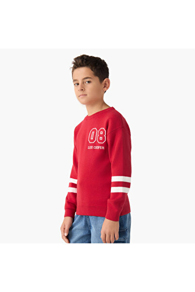 Lee Cooper كنزة صوفية مطرزة بشعار وأكمام طويلة