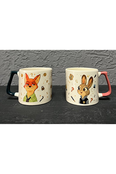 Kırtasiye Ofisi Zootropolis Nick & Judy Beyaz Kulplu Prime Sevgilier Günü Hed...