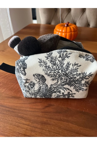 runa Makyaj çantası ( duck keten kumaştan telalı ve astarlı)