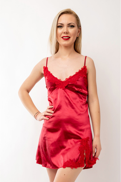 OEM Set de pijamale Jessica din satin, 5 piese - Negru, L(40)