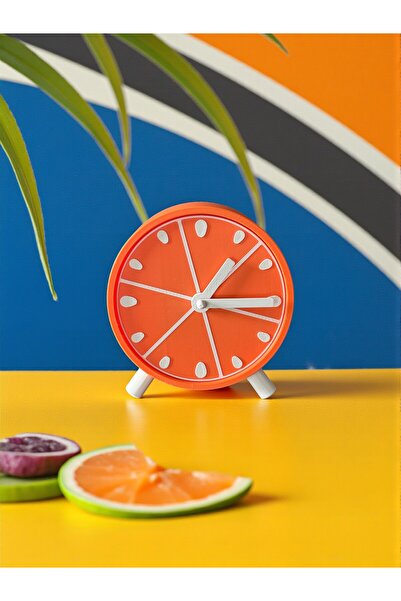 DECOROMA Portakal Saat – Renkli Modern Masa Üstü Saat