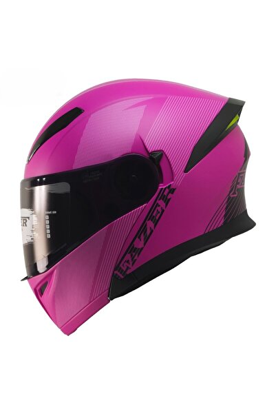 FAZER 965 çene açılır kask güneş vizörlü (pembe)