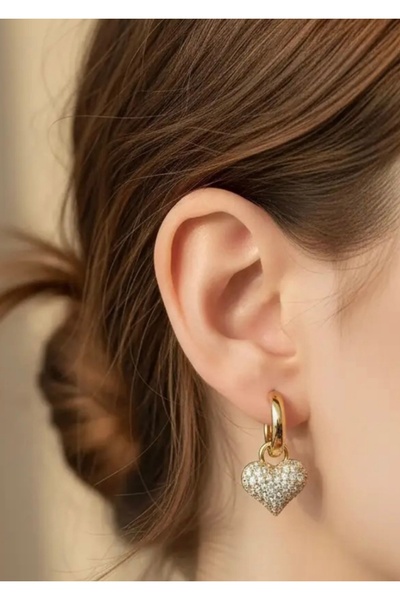 stainles steel Çelik Gold Küpe