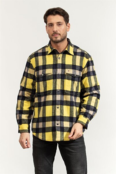Tommy Hilfiger Wool Blend Check Erkek Gömlek