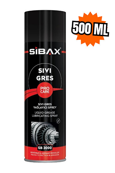Sibax Sıvı Gres Yağı 500 ml | Çok Amaçlı Yağlayıcı Sprey | Sürtünme ve Aşınma...