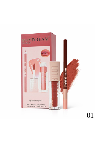 MAYDREAM طقم جلوس شفاه مع محدد من ماي دريم – لون أنيق ولمسة جذابة