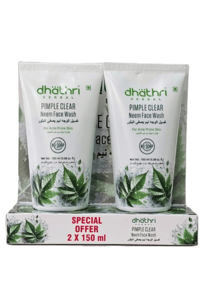 Dhathri غسول الوجه بالنييم، عبوة مزدوجة 150 مل
