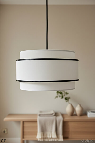 Duru Homelight Beyaz Siyah Şeritli Dopia Sarkıt Avize | Salon ve Yatak odası ...