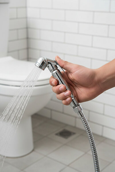 giffy Mafsallı Taharatmatik El Duşu Seti (100 cm Spiral Hortumlu) Çok Amaçlı ...