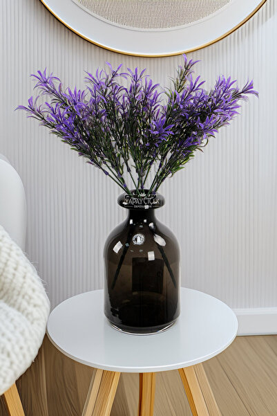 Yapay Çiçek Deposu نبات صناعي 5 فروع نبات وادي 35 سم أرجواني