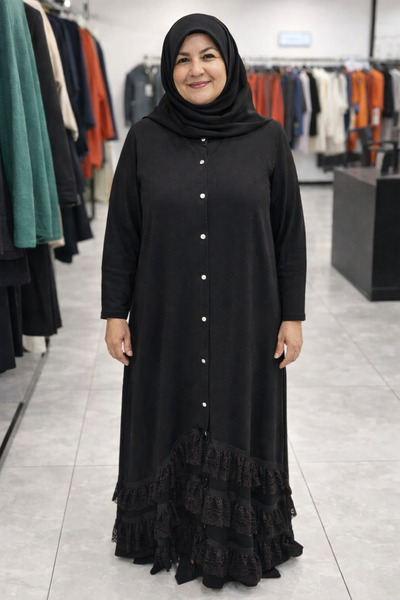 VALİN Tricot Wear with Ruffled Hem Pardesü