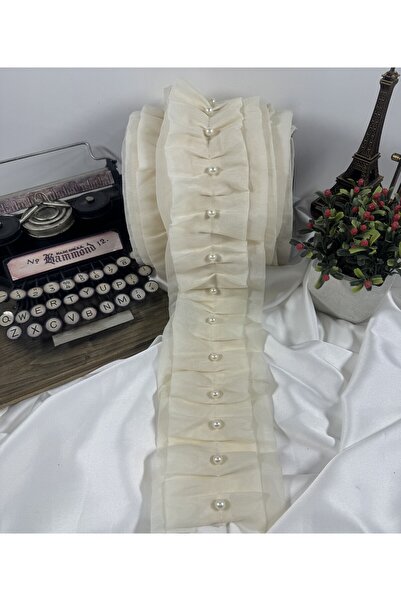 jasmina store inci detaylı fırfırlı organze şerit