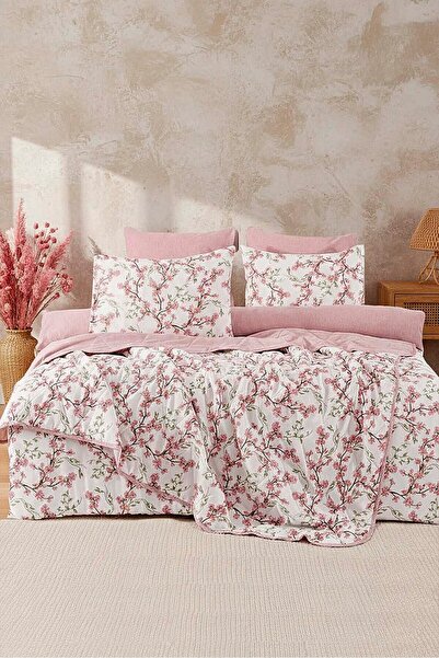 Rivaİstanbul Sakura Double Duvet Cover Set - 7 Piece Dowry Set