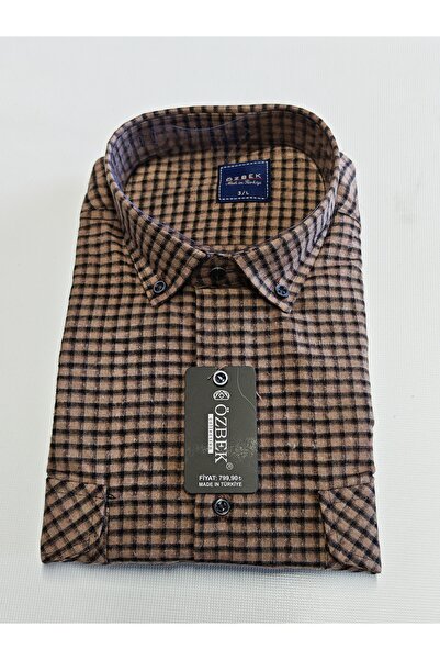 ÖZBEK Kışlık melanj gömlek çift cep kapaklı