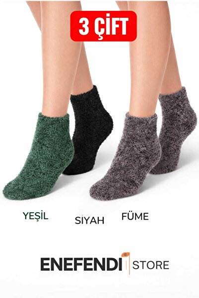 NF ND ENEFENDİ Fuzzy Socks 3 Pairs-Thermal Winter Plush Unisex Stitch-Free Ho...
