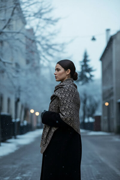 Onur Etol - New Collection Wide Shoulder Neckerchief Winter Thick Product Dou...