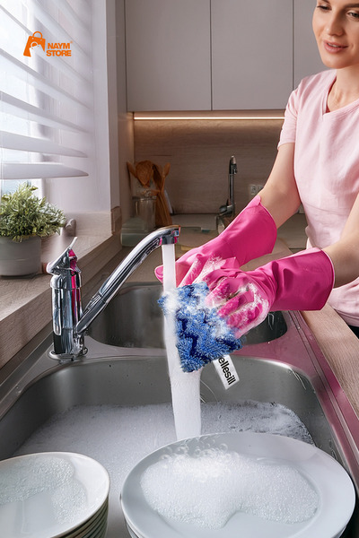 Naym Store Imported Ultrafiber Dish Sponge Scrub Pro Blue Color Sponge 12X7X3...