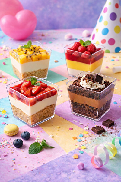 Özkan Ambalaj Temizlik 25 Adet 200 Cc Kristal Mika Sert Plastik Kübik Prizma ...