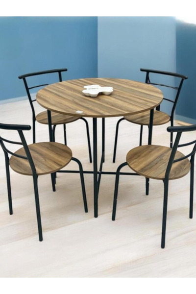 BEC39 طقم طاولة طعام دائرية مودرن مع 4 كراسي - تصميم عصري وأنيق